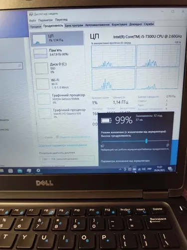 Dell 5480 Nvidia 930MX 2GB i5 7300 8 ram 256 NVme Excellent ноутбуки