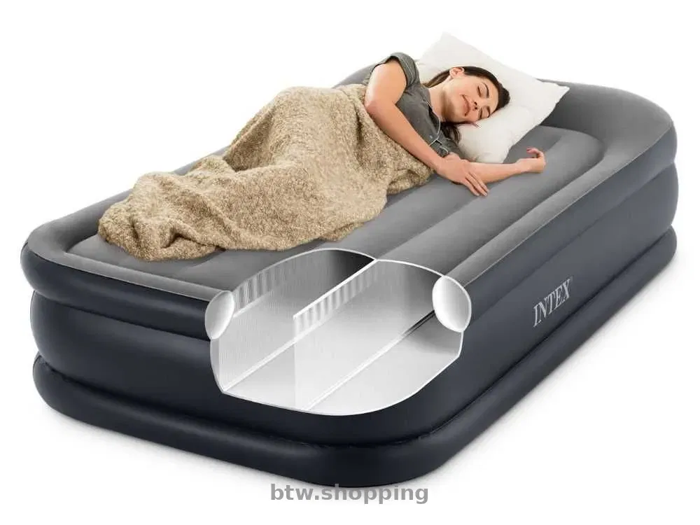 Надувне ліжко Intex 64132 з електронасосом 191×99×42 см - btw.shopping