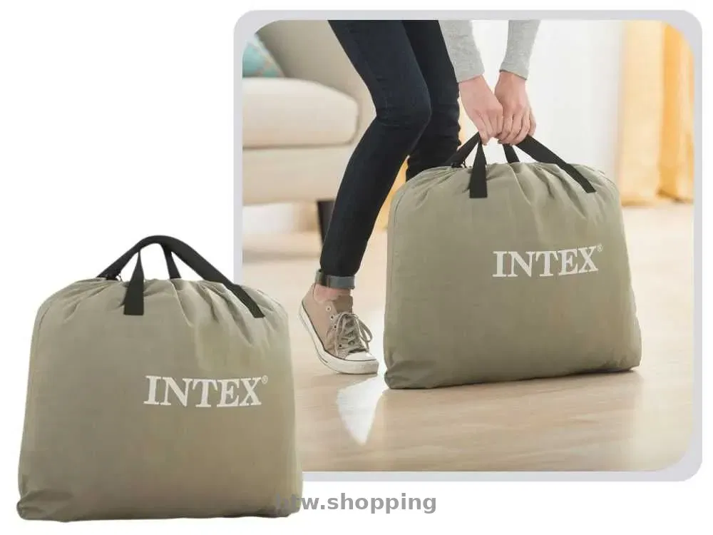 Надувне ліжко Intex 64132 з електронасосом 191×99×42 см - btw.shopping