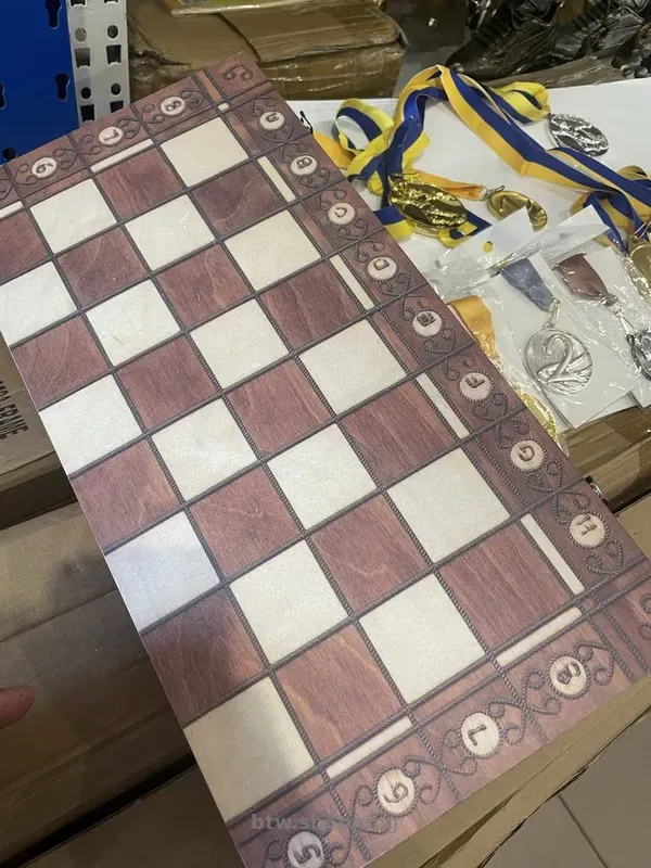 Набір 3 в 1: шахи, нарди, шашки (40×40) дерев’яні на магніті - btw.shopping