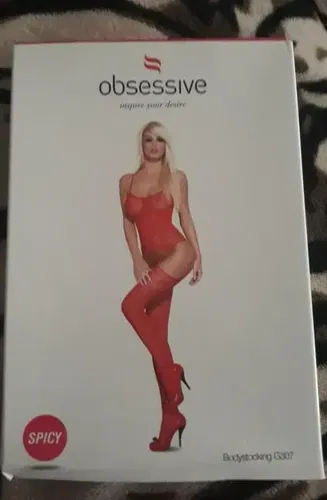 Бодістокінг (боді - комбінезон з панчохами) obsessive червона