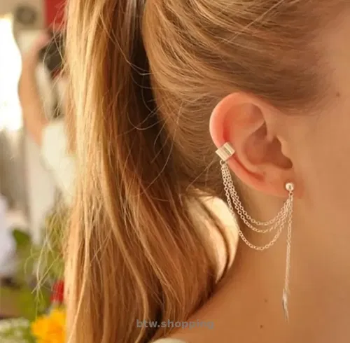 Сережки манжет під золото