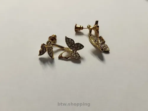Сережки метелик під діамант