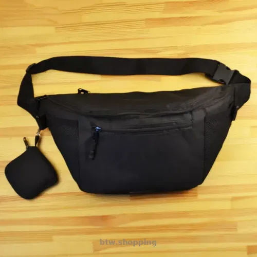 Якісна велика сумка -  бананка на 8 кишень, чоловіча жіноча сумка