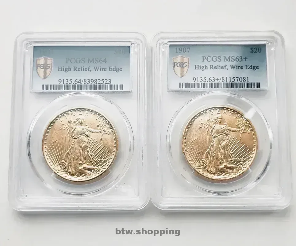 Золотые 20 долларов США (Double Eagle) 1907 года, Сент-Годенс. - btw.shopping