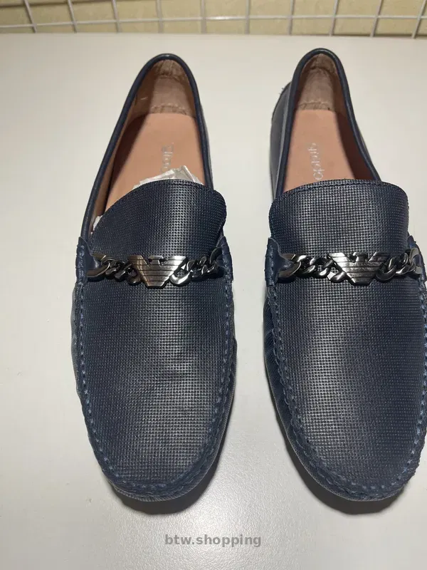 мужские кожаные лоферы,мокасины темно-синие бренда Grado. - btw.shopping
