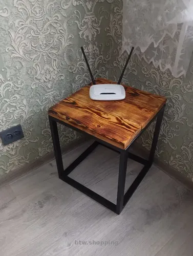 Прикроватна тумба лофт 40×40 метал + дерево