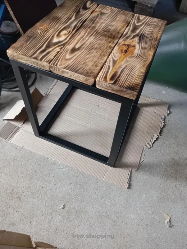 Прикроватна тумба лофт 40×40 метал + дерево - btw.shopping