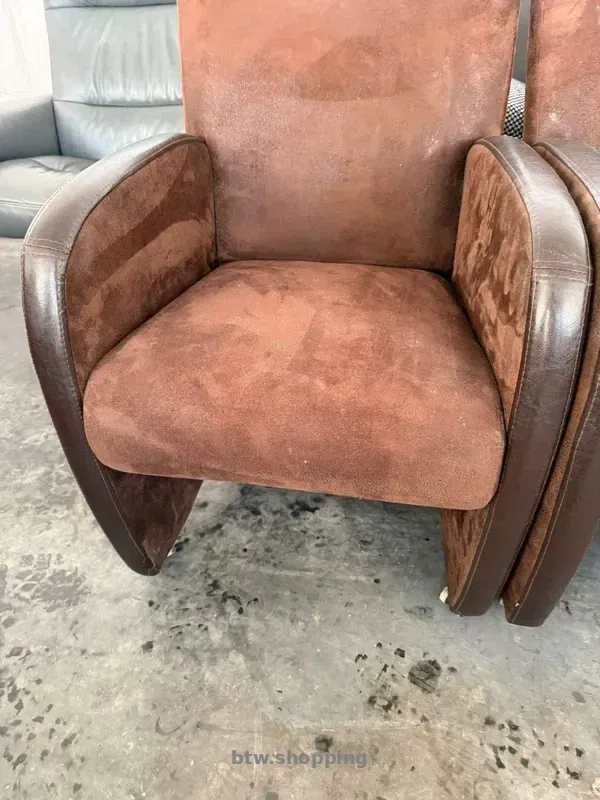 Комплект м'яких крісел, замш  та шкіра - btw.shopping