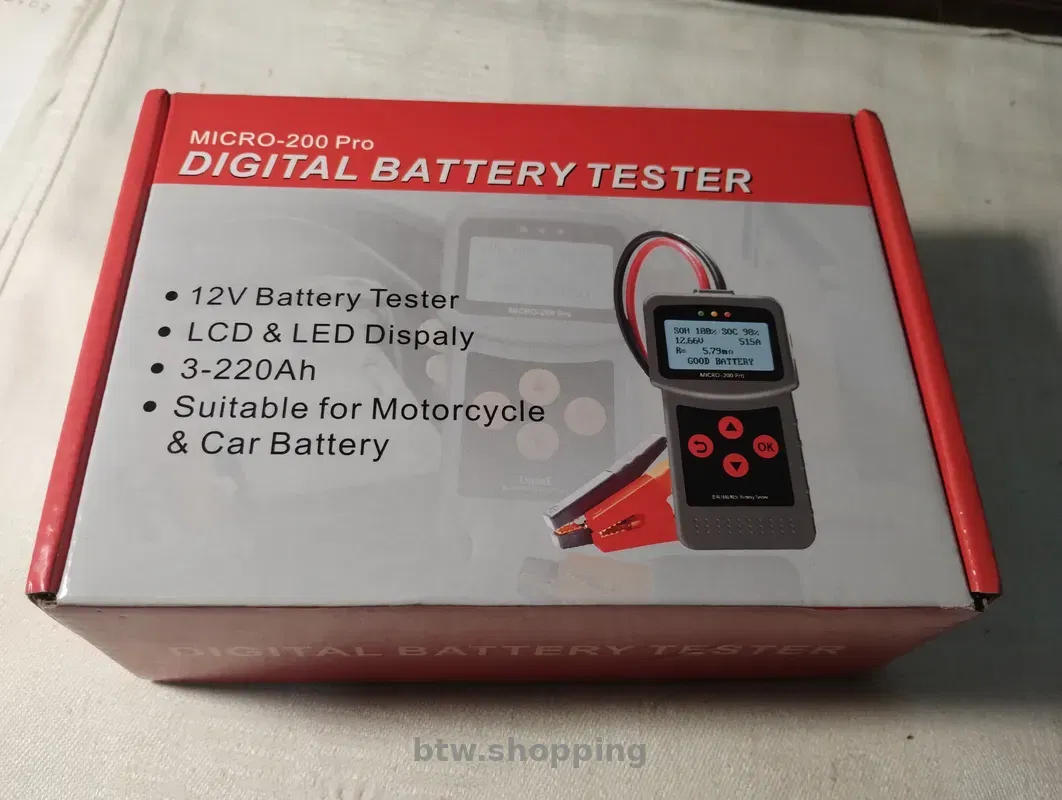 Тестер АКБ, MICRO-200 PRO. 12, 24V. Проф анализатор аккумулятора. - btw.shopping