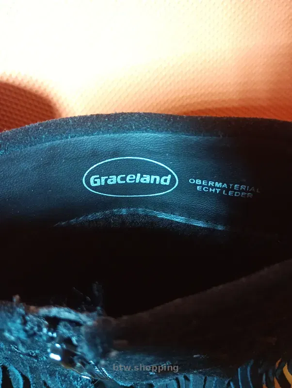 Жіночі чоботи Graceland з бахромою, чорна замша, розмір 36 - btw.shopping