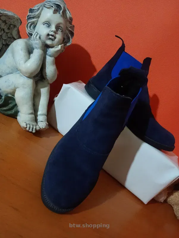 Жіночі черевики Chelsea темно-сині замшеві розмір 39 - btw.shopping