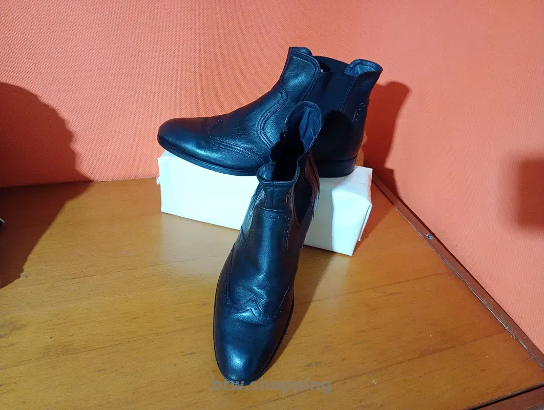 Чоловічі шкіряні черевики Borelli 44 розмір чорні - btw.shopping