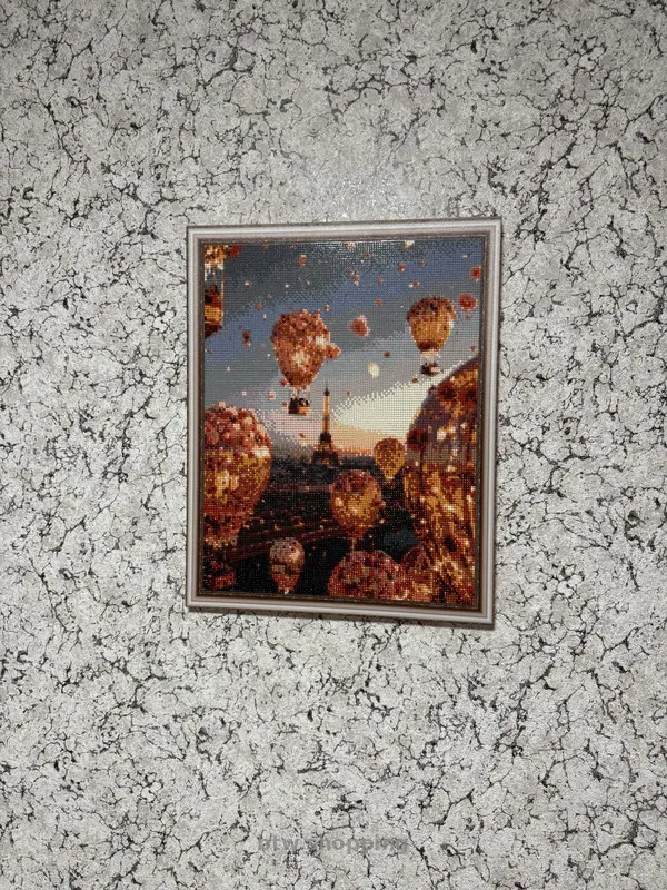 Картина алмазною мозаїкою “Повітряні кулі над Парижем” - btw.shopping