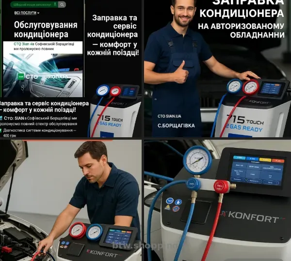 Заправка автокондиціонера Борщагівка Київ Чайки Святопетрівське - btw.shopping