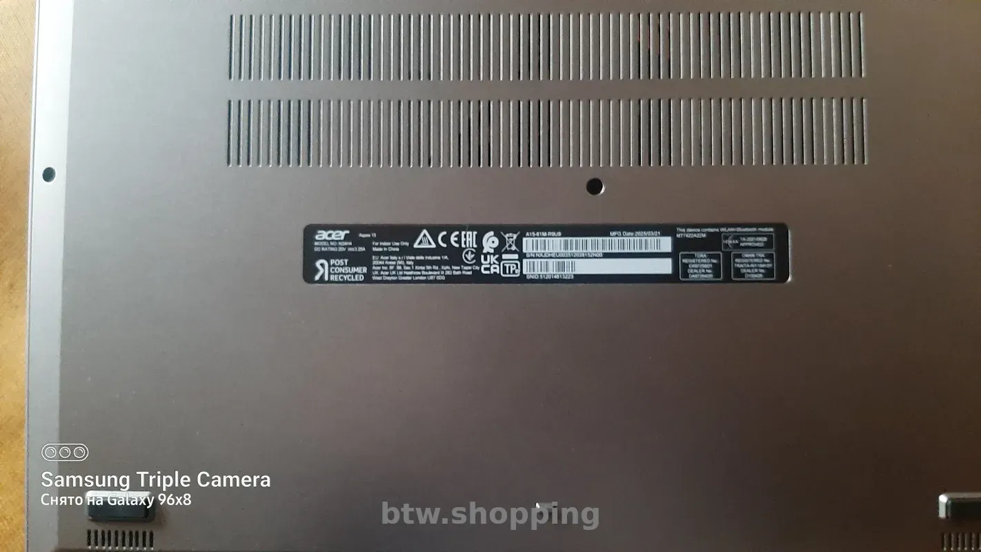 Ноутбук Acer Aspire 15 A15-61M-R9U9  Steel Gray  новый - btw.shopping
