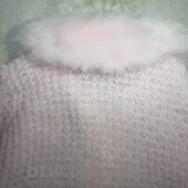 Кофтинка  з комірцем ( штучне хутро),  персикова   -  вживане - btw.shopping