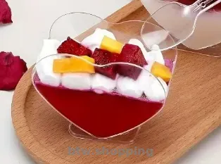 Прозорі серцеподібні стаканчики  (полістирол) - btw.shopping