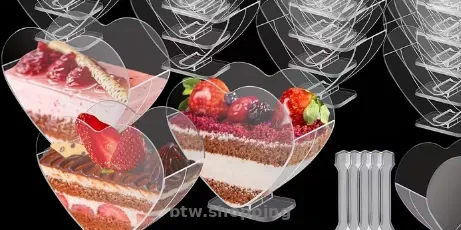 Прозорі серцеподібні стаканчики  (полістирол) - btw.shopping