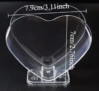 Прозорі серцеподібні стаканчики  (полістирол) - btw.shopping