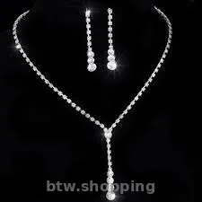 Весільний, вечірній набір прикрас  кольє –  новий