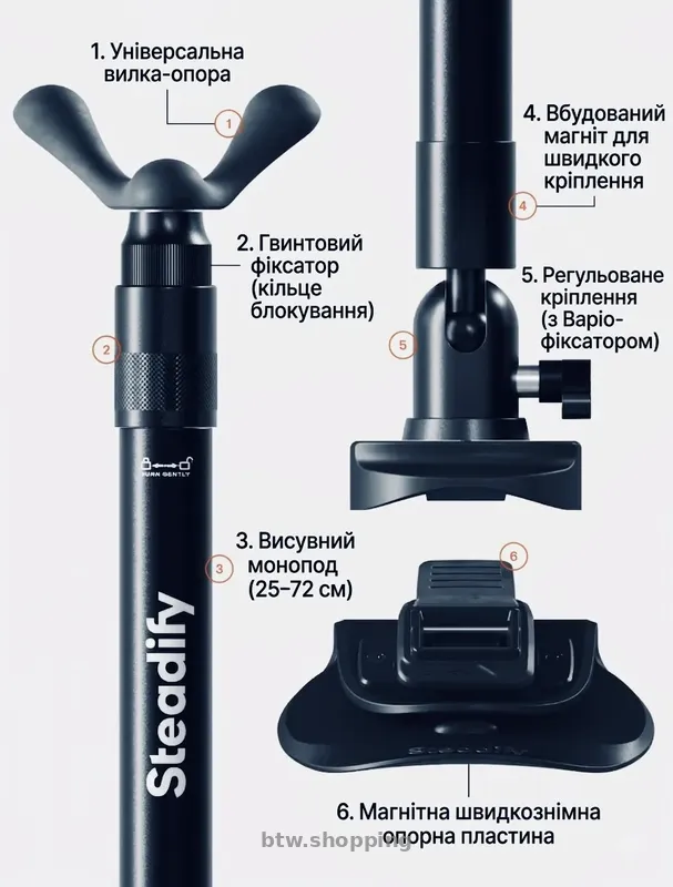 Монопод-стабілізатор Steadify Heavy Duty Edition (Модель 2026) - btw.shopping