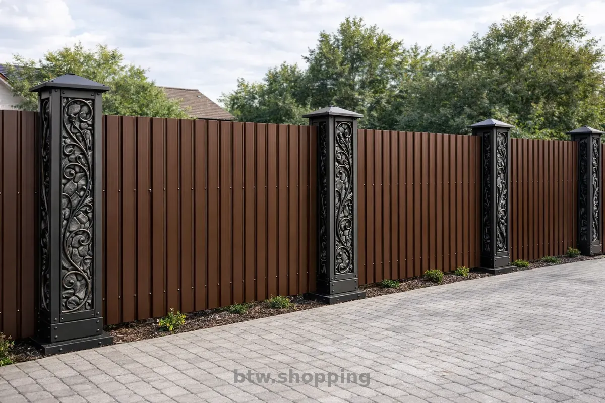 Декоративні металеві стовпчики для паркану, воріт, хвіртки - btw.shopping