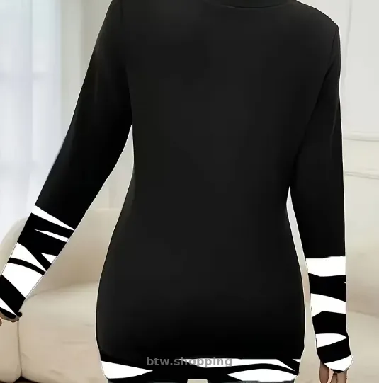 Жіноча туніка,  футболка з довгим рукавом   Чорна, нова - btw.shopping