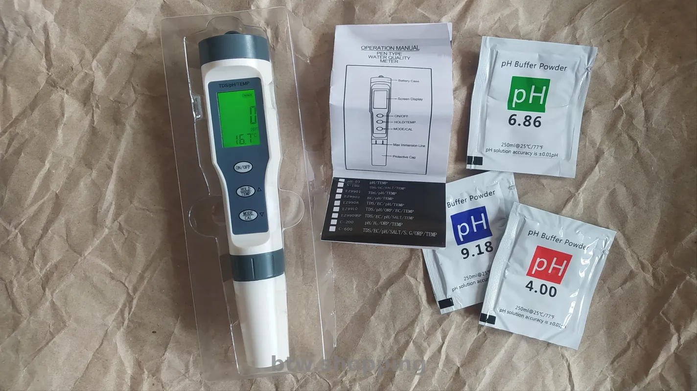 PH-метр EZ9901 комбинированный pH/TDS/Temp с ПОДСВЕТКОЙ - btw.shopping