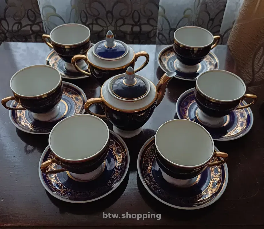 Кавово-чайний кобальтовий сервіз СССР - btw.shopping