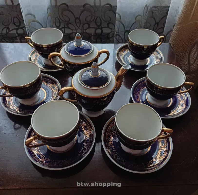 Кавово-чайний кобальтовий сервіз СССР - btw.shopping