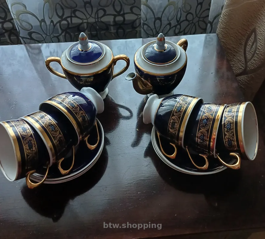 Кавово-чайний кобальтовий сервіз СССР - btw.shopping