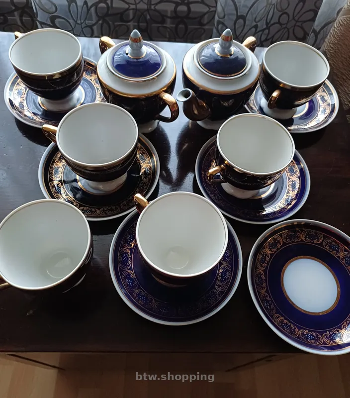 Кавово-чайний кобальтовий сервіз СССР - btw.shopping