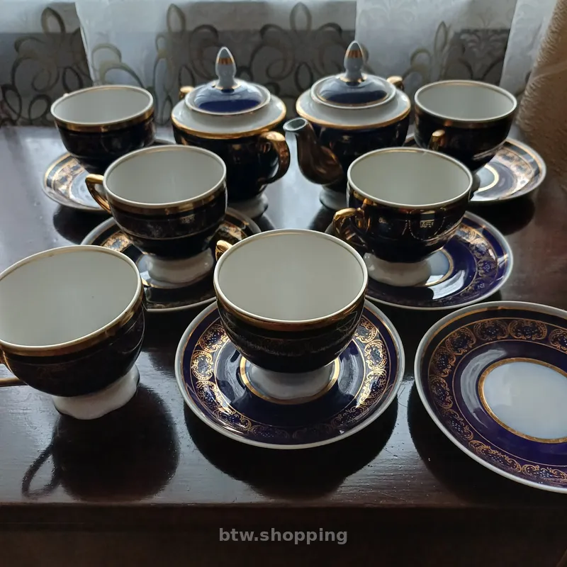 Кавово-чайний кобальтовий сервіз СССР - btw.shopping
