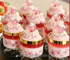 Прозорий міні-стакан для десертів із золотою смужкою 10 штук - Нові - btw.shopping