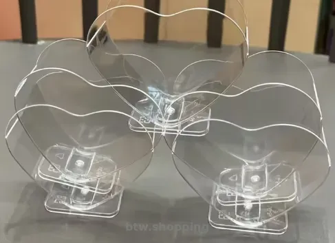 Прозорі серцеподібні стаканчики  -9 штук  -  нові - btw.shopping