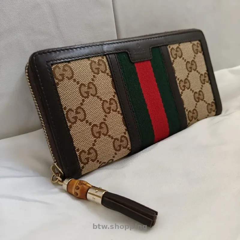 Женский кошелек Gucci Rania Zip Around Wallet (GG Supreme & Bamboo) - btw.shopping