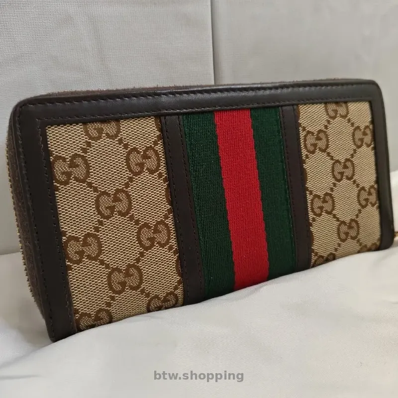 Женский кошелек Gucci Rania Zip Around Wallet (GG Supreme & Bamboo) - btw.shopping