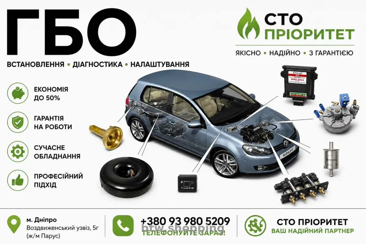 ГБО Дніпро ціни, установка, діагностика, налаштування - btw.shopping