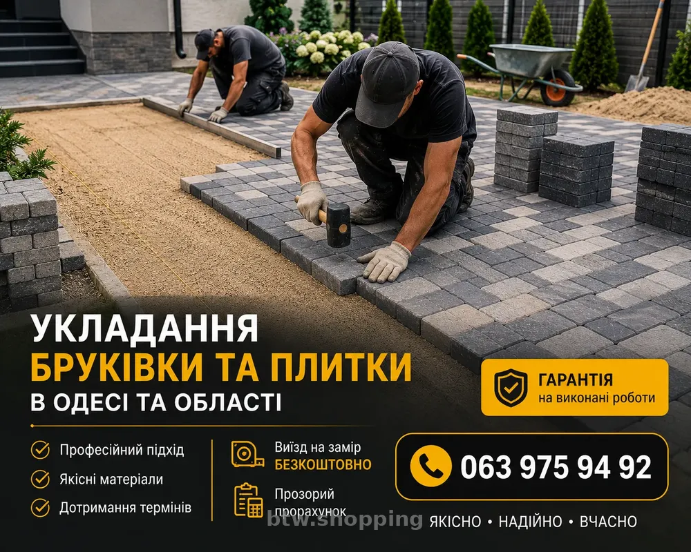 Бруківка та тротуарна плитка — укладання в Одесі - btw.shopping