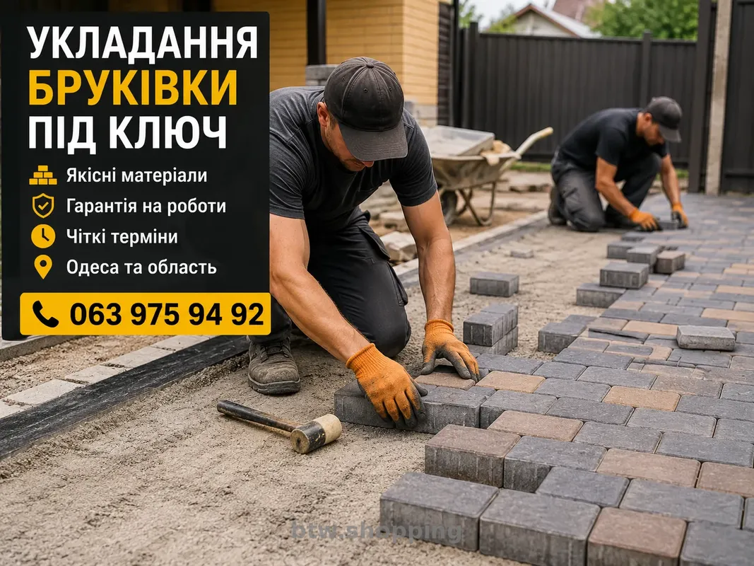 Бруківка та тротуарна плитка — укладання в Одесі - btw.shopping