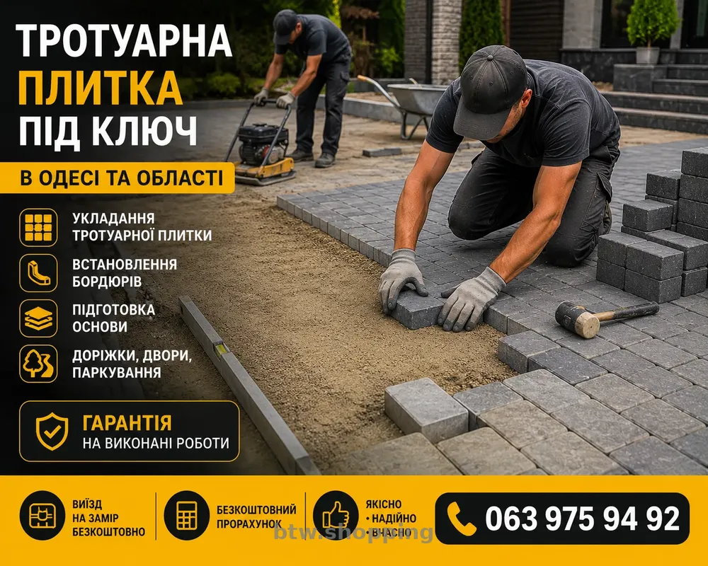 Бруківка та тротуарна плитка — укладання в Одесі - btw.shopping