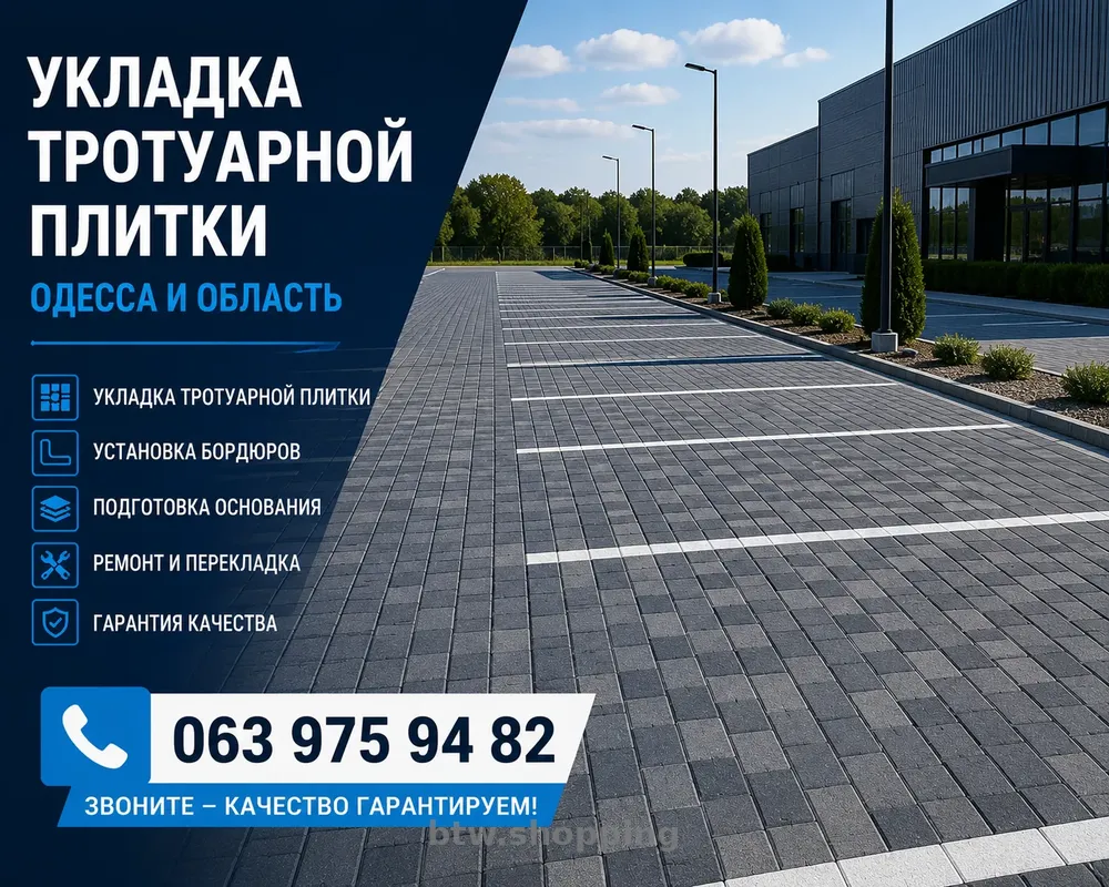 УКЛАДКА ТРОТУАРНОЙ ПЛИТКИ В ОДЕССЕ ПОД КЛЮЧ - btw.shopping