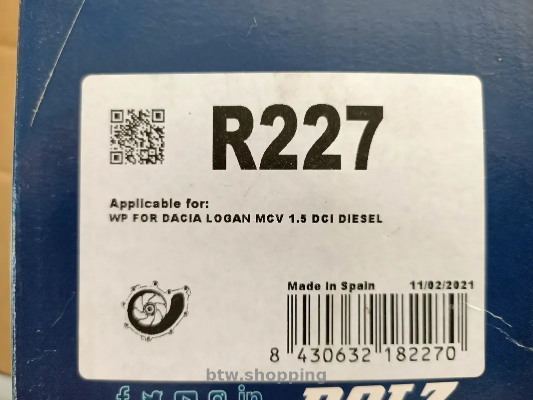 Насос охолоджуючої рідини  Renault 1.5dCi - btw.shopping
