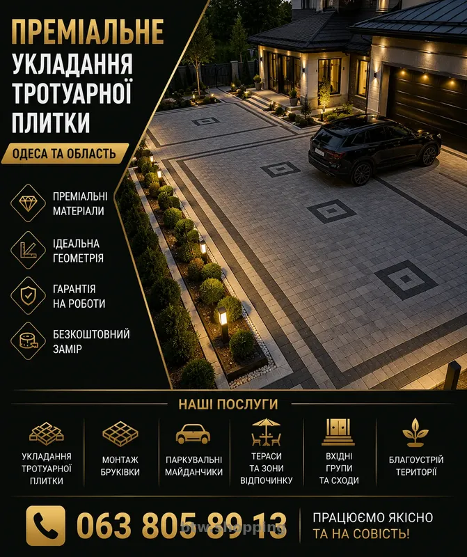 ПРЕМІАЛЬНЕ УКЛАДАННЯ ТРОТУАРНОЇ ПЛИТКИ - btw.shopping