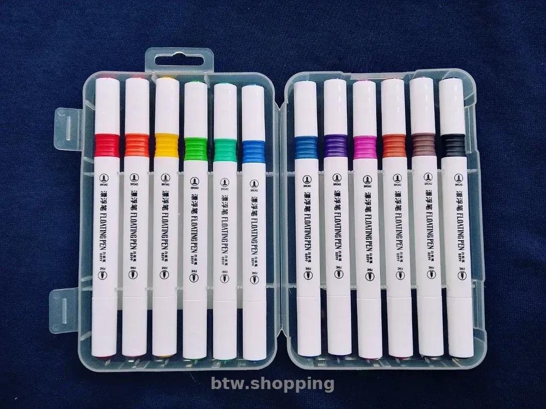 Набір для творчості: 12 кольорових маркерів + 6 кольорових крейд - btw.shopping