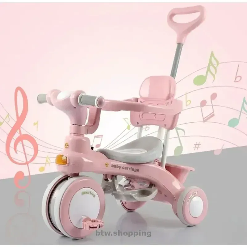 Триколісний велосипед Baby Carriage 588 рожевий з батьківською ручкою - btw.shopping
