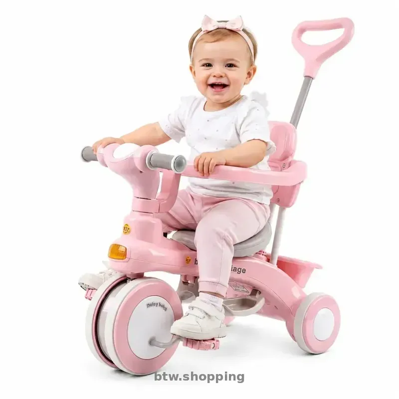 Триколісний велосипед Baby Carriage 588 рожевий з батьківською ручкою - btw.shopping