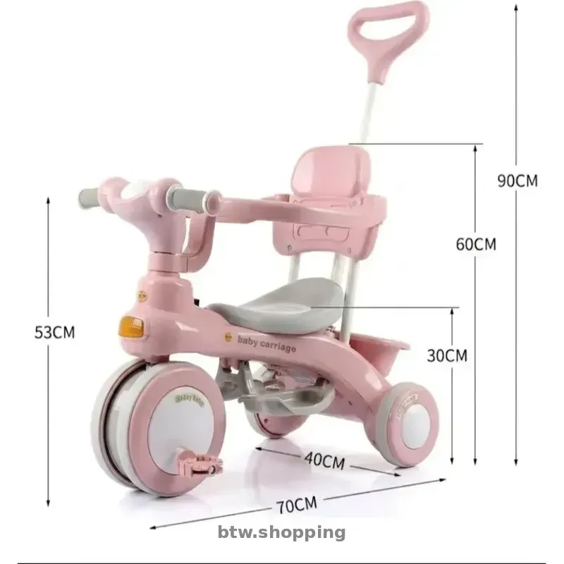 Триколісний велосипед Baby Carriage 588 рожевий з батьківською ручкою - btw.shopping